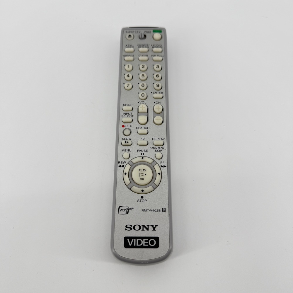 Sony VCR Remote Control Silver Plastic RMT-V402B VCR Plus+